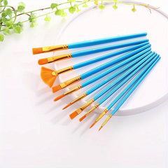 10pcs Nylon Hair Art Painting Brushes Watercolor Brushes