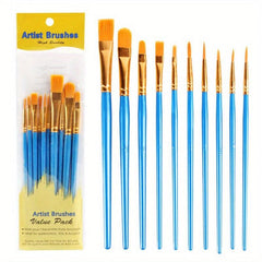 10pcs Nylon Hair Art Painting Brushes Watercolor Brushes