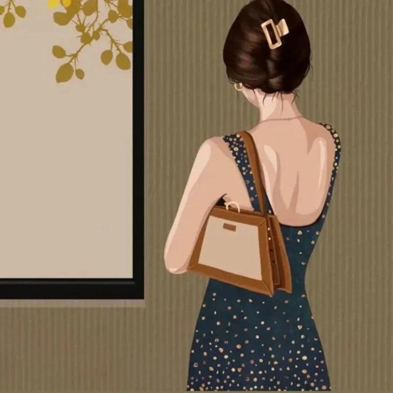Sunflower DIY Coloring Digital Painting Healing Series Silhouette Girl