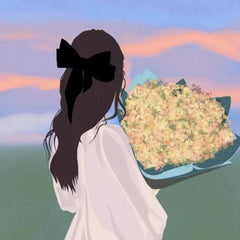Sunflower DIY Coloring Digital Painting Healing Series Silhouette Girl