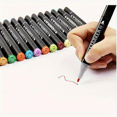 Colorful Double ended Markers Set Non toxic Watercolor Pens Bright Long lasting