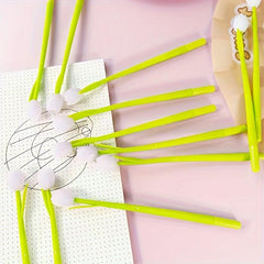 3pcs Multicolored Tulip Flower Pens Set - Gel Ink, Rollerball, Office Stationery