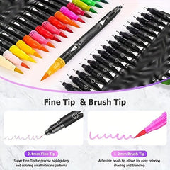 24pcs Double Headed Brush Pen Art Markers for Kids and Adults