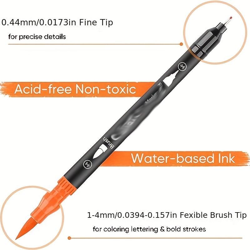 24pcs Double Headed Brush Pen Art Markers for Kids and Adults