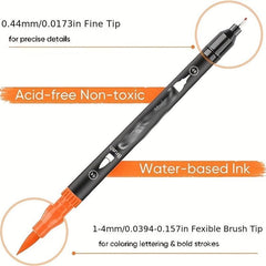 24pcs Double Headed Brush Pen Art Markers for Kids and Adults