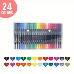 24pcs Double Headed Brush Pen Art Markers for Kids and Adults