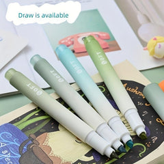 4pcs Gradient Highlighters For Journal Planner School Office Supplies