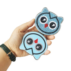 DIY Diamond Painting Small Mirror Owl Pattern Portable Foldable Mirror