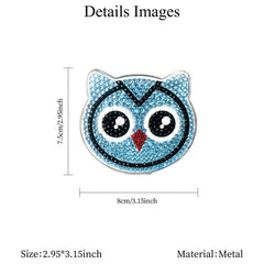 DIY Diamond Painting Small Mirror Owl Pattern Portable Foldable Mirror