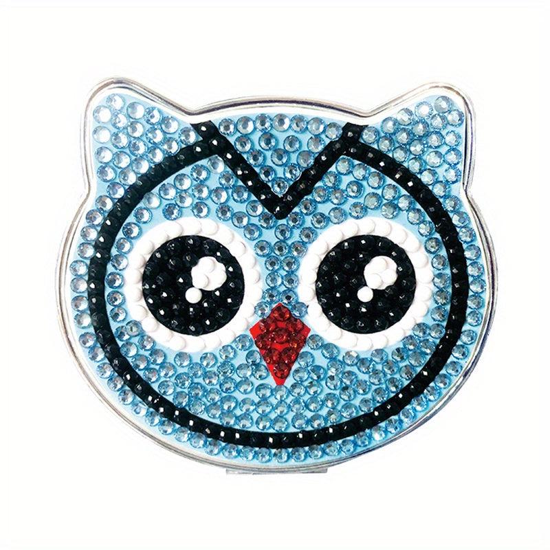 DIY Diamond Painting Small Mirror Owl Pattern Portable Foldable Mirror