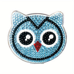 DIY Diamond Painting Small Mirror Owl Pattern Portable Foldable Mirror