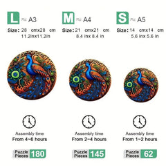 Peacock Wooden Puzzle Home Decoration Painting Toy