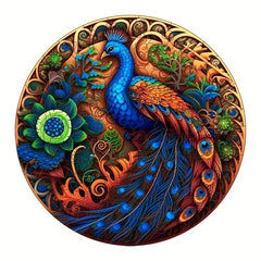 Peacock Wooden Puzzle Home Decoration Painting Toy