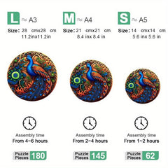 Peacock Wooden Puzzle Home Decoration Painting Toy