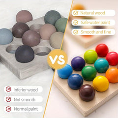 Colorful Wooden Rainbow Matching Ball Toy for Kids