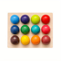 Colorful Wooden Rainbow Matching Ball Toy for Kids