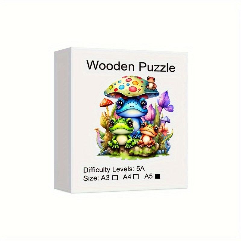 Frogs Wooden Puzzle Jigsaw Animal Shape Puzzles Wooden Toys
