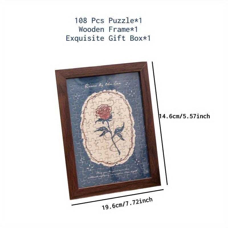 Romantic Rose Puzzle Photo Frame Set Gift