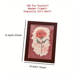 Romantic Rose Puzzle Photo Frame Set Gift