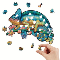 Wooden Puzzle Educational Toy Animal Puzzle Game Dragon Pattern Wall Decor
