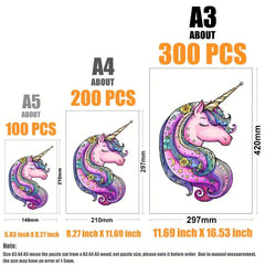 Sweet Unicorn Irregular Wooden Puzzle With Wooden Box