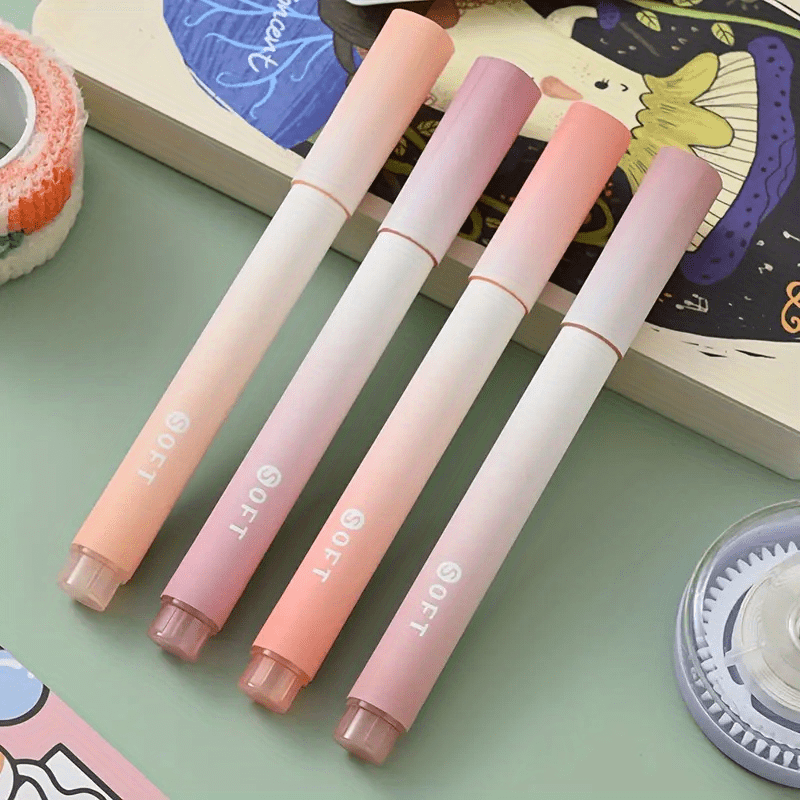 4pcs Morandi Colorful Highlighters for Note-taking Drawing Office Supplies