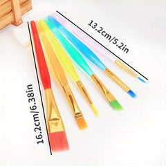 6pcs Candy Plastic Watercolor Brushes Art Painting Pen Set