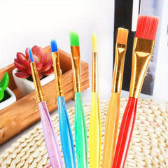 6pcs Candy Plastic Watercolor Brushes Art Painting Pen Set