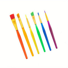 6pcs Candy Plastic Watercolor Brushes Art Painting Pen Set