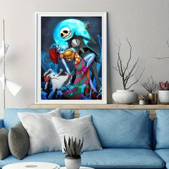 Skull Couple Diamond Painting Kit 5D DIY Full Round Rhinestone Set