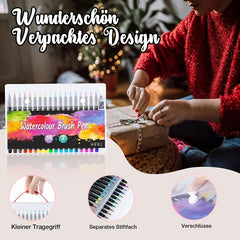 36 Watercolor Brush Pens Combo with Water Brushes for Painting Calligraph