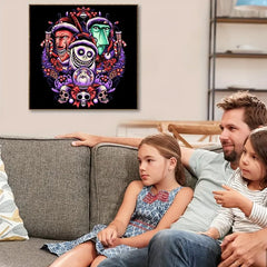 Monster Pattern Diamond Painting Kit Full Round Diamond Mosaic Cross Stitch