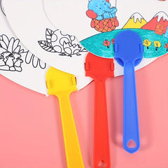 Cartoon DIY Painting Fans for Holiday Decor