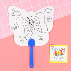 Cartoon DIY Painting Fans for Holiday Decor