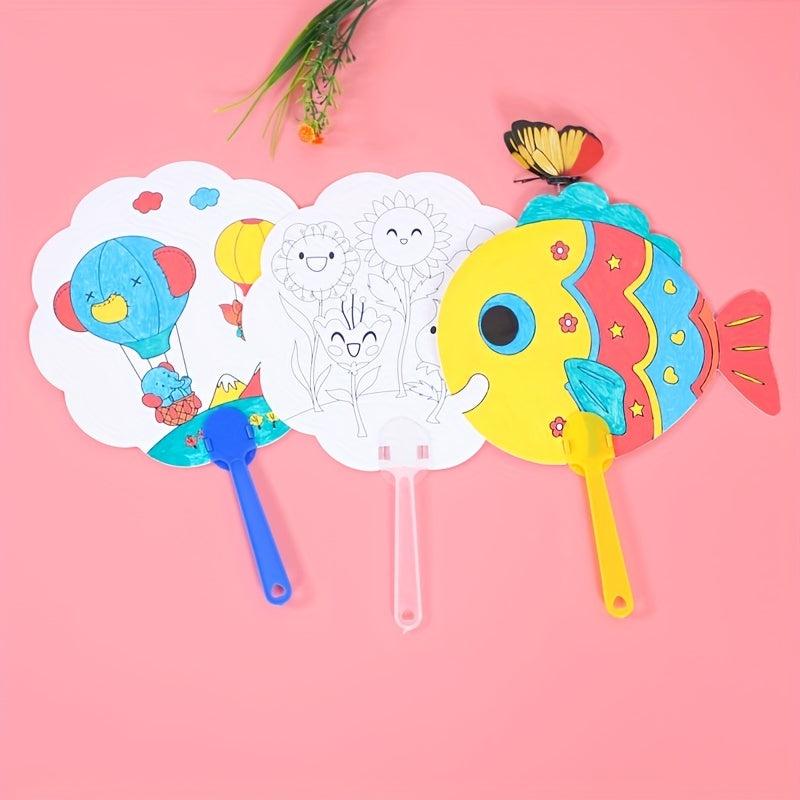 Cartoon DIY Painting Fans for Holiday Decor