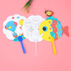 Cartoon DIY Painting Fans for Holiday Decor