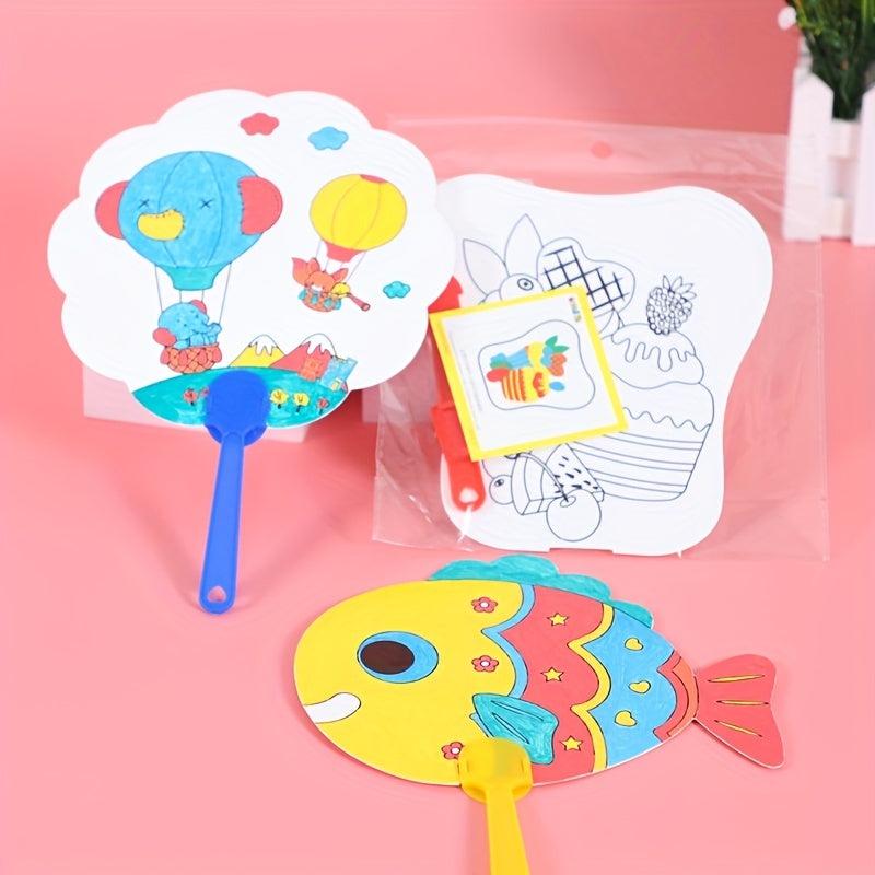 Cartoon DIY Painting Fans for Holiday Decor