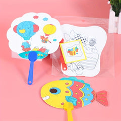 Cartoon DIY Painting Fans for Holiday Decor