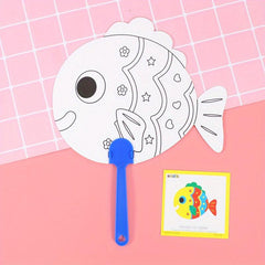 Cartoon DIY Painting Fans for Holiday Decor