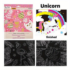 3pcs Scratch Art For Kids Rainbow Scratch Paper Children's Drawing Kit