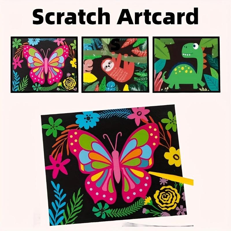 3pcs Scratch Art For Kids Rainbow Scratch Paper Children's Drawing Kit