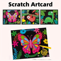 3pcs Scratch Art For Kids Rainbow Scratch Paper Children's Drawing Kit