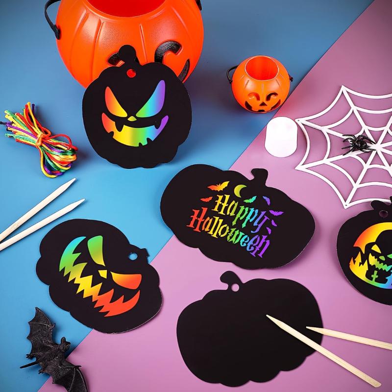 Halloween Scratch Pumpkin Doodle Toys - Set of 4