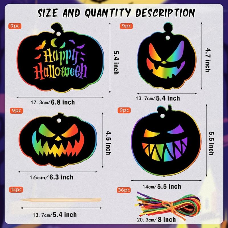 Halloween Scratch Pumpkin Doodle Toys - Set of 4