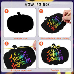 Halloween Scratch Pumpkin Doodle Toys - Set of 4