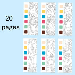 Kids Watercolor Coloring Book w/ Built-in Watercolor, 20 Pages