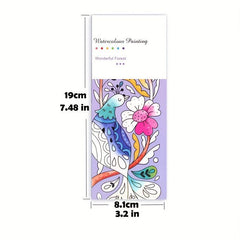 Kids Watercolor Coloring Book w/ Built-in Watercolor, 20 Pages