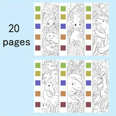 Kids Watercolor Coloring Book w/ Built-in Watercolor, 20 Pages