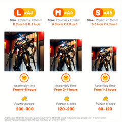 Golden Armor Warrior Wooden Jigsaw Puzzle Irregular Shape Particles