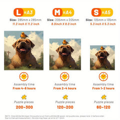 Wooden Jigsaw Puzzle Bird & Puppy, Improve Focus, Christmas Gift